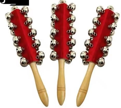 Megarya Hand Sleigh Bells Wooden Shaker Jingle Bells Stick Musical ...