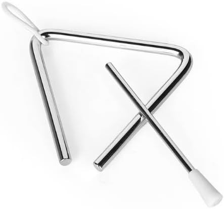 MegArya Triangle Musical Instrument, 25cm Triangle Percussion Instrument, Musical Instruments for Children, Striking Triangles with Bats for Early Musical Education
