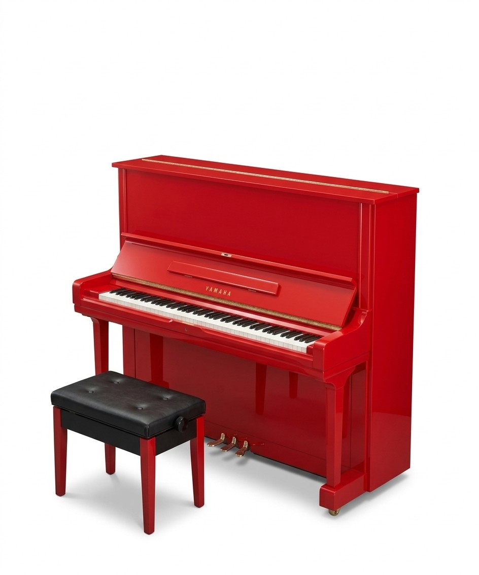 Yamaha U3 Red Acoustic Piano | Unique Piano for Sale | Used Pianos Dubai