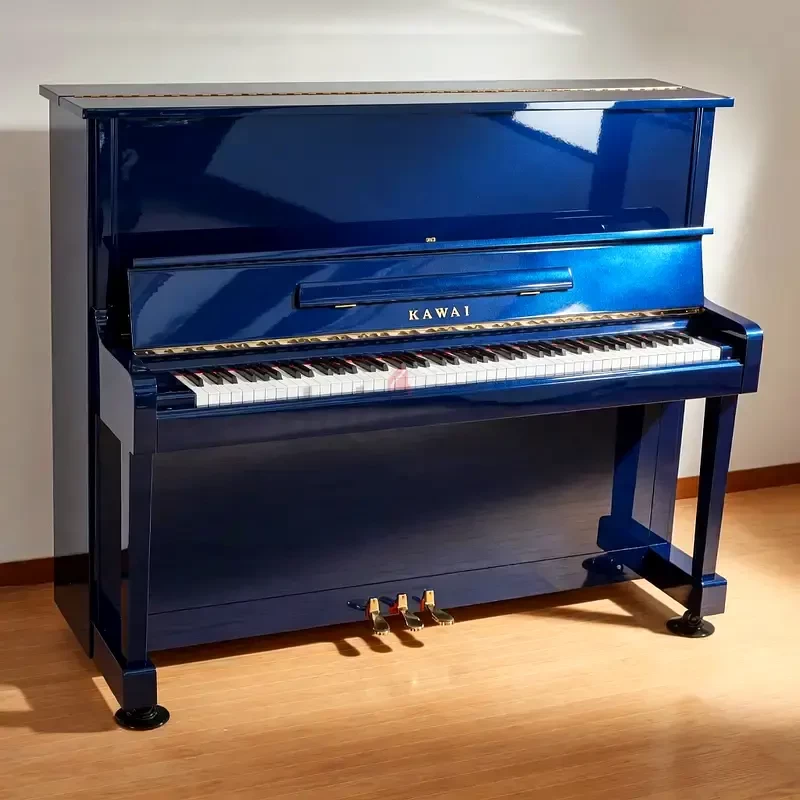 Kawai Metallic Sapphire Blue Upright Piano – Unique Design & Rich Acoustic Tone | Used Pianos Dubai